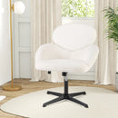 Swivel Cross Legged Chair with Adjustable Height and Rocking Function-White by LJGDeals