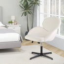 Swivel Cross Legged Chair with Adjustable Height and Rocking Function-White by LJGDeals