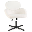 Swivel Cross Legged Chair with Adjustable Height and Rocking Function-White by LJGDeals