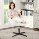 Swivel Cross Legged Chair with Adjustable Height and Rocking Function-White by LJGDeals