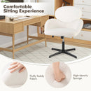 Swivel Cross Legged Chair with Adjustable Height and Rocking Function-White by LJGDeals