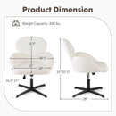 Swivel Cross Legged Chair with Adjustable Height and Rocking Function-White by LJGDeals