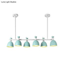 GobekUsa Swivelable Macaron Island Pendant in Grey/Blue/Green for Dining Room with 4/6 Bulbs