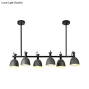 GobekUsa Swivelable Macaron Island Pendant in Grey/Blue/Green for Dining Room with 4/6 Bulbs