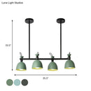 GobekUsa Swivelable Macaron Island Pendant in Grey/Blue/Green for Dining Room with 4/6 Bulbs