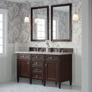 James Martin Brittany 60" Double Bathroom Vanity, Burnished Mahogany