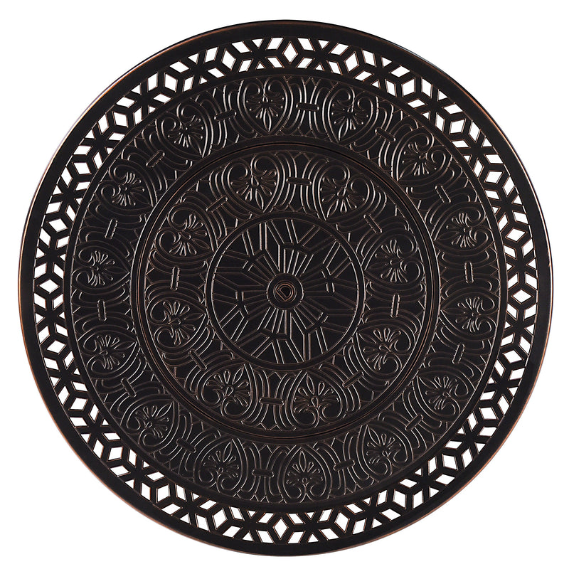Aluminum 44-in Round Propane Fire Table with Beads, Covers and Lid