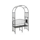 Steel Garden Arch with 2-Seat Bench by LJGDeals