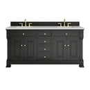 James Martin Brookfield 72" Double Bathroom Vanity, Black Onyx