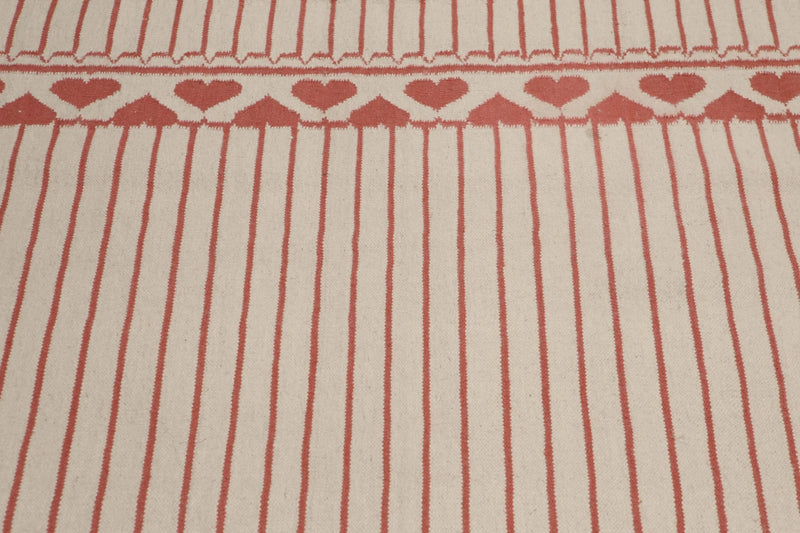 4'x6' Handmade Reversible Dhurry Kilim 100% wool area rug Modern Ivory