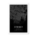 Sydney Black Map Canvas