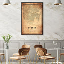 Sydney Vintage Map Canvas
