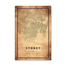 Sydney Vintage Map Canvas
