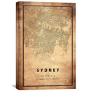 Sydney Vintage Map Canvas