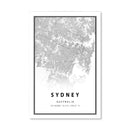 Sydney White Map Canvas