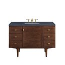 James Martin Amberly 48" Dual Mount Single Bathroom Vanity, Mid-Century Walnut
