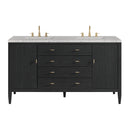 James Martin Myrrin 60" Double Bathroom Vanity, Carbon Oak