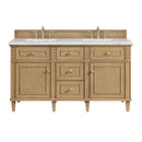 James Martin Lorelai 60" Double Bathroom Vanity, Light Natural Oak