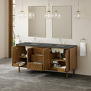 James Martin Laurent 72" Dual Mount Double Bathroom Vanity, Honey Oak