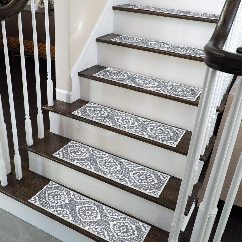 New Age Flower Design 9" X 28" Stair Treads