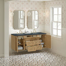 James Martin Laurent 60" Dual Mount Double Bathroom Vanity, Light Natural Oak