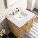James Martin Laurent 30" Dual Mount Single Bathroom Vanity, Light Natural Oak
