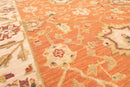 3'10" x 5'10" Hand Knotted Wool High Low Pile Area Rug Orange