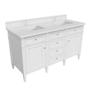 James Martin Brittany 60" Double Bathroom Vanity, Bright White