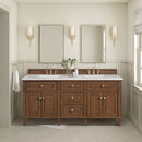 James Martin Lorelai 72" Double Bathroom Vanity, Mid-Century Walnut