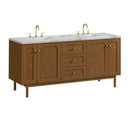 James Martin Laurent 72" Dual Mount Double Bathroom Vanity, Honey Oak