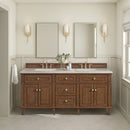 James Martin Lorelai 72" Double Bathroom Vanity, Mid-Century Walnut