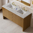 James Martin Hudson 60" Double Bathroom Vanity, Honey Oak