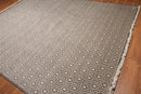 9' x 12' Hand Knotted Honeycomb Wool Full Pile Oriental Area Rug Light Gray
