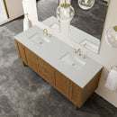 James Martin Laurent 72" Dual Mount Double Bathroom Vanity, Honey Oak