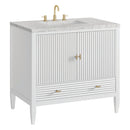 James Martin Myrrin 36" Single Bathroom Vanity, Bright White