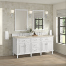 James Martin Lorelai 72" Double Bathroom Vanity, Bright White