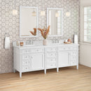 James Martin Brittany 84" Double Bathroom Vanity, Bright White