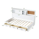 Twin/Full Size Wooden Daybed with 3 Drawers with Storage Shelves by LJGDeals