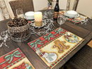 DaDa Bedding Set of 8 Pieces Gingerbread Sweets Holiday Table Tapestry - 4 Placemats, 2 Table Runners, 2 Throw Pillow Covers (12917)