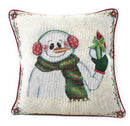 DaDa Bedding Set of 8 Pieces Magical Snowman Holiday Table Tapestry - 4 Placemats, 2 Table Runners, 2 Throw Pillow Covers (9733)