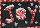 DaDa Bedding Set of 8 Pieces Peppermint Joy Holiday Table Tapestry - 4 Placemats, 2 Table Runners, 2 Throw Pillow Covers (12904)