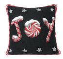 DaDa Bedding Set of 8 Pieces Peppermint Joy Holiday Table Tapestry - 4 Placemats, 2 Table Runners, 2 Throw Pillow Covers (12904)