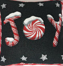 DaDa Bedding Set of 8 Pieces Peppermint Joy Holiday Table Tapestry - 4 Placemats, 2 Table Runners, 2 Throw Pillow Covers (12904)