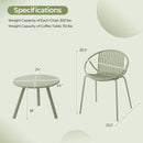 3-Piece Patio Conversation Set with Round Coffee Table by LJGDeals