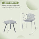 3-Piece Patio Conversation Set with Round Coffee Table by LJGDeals