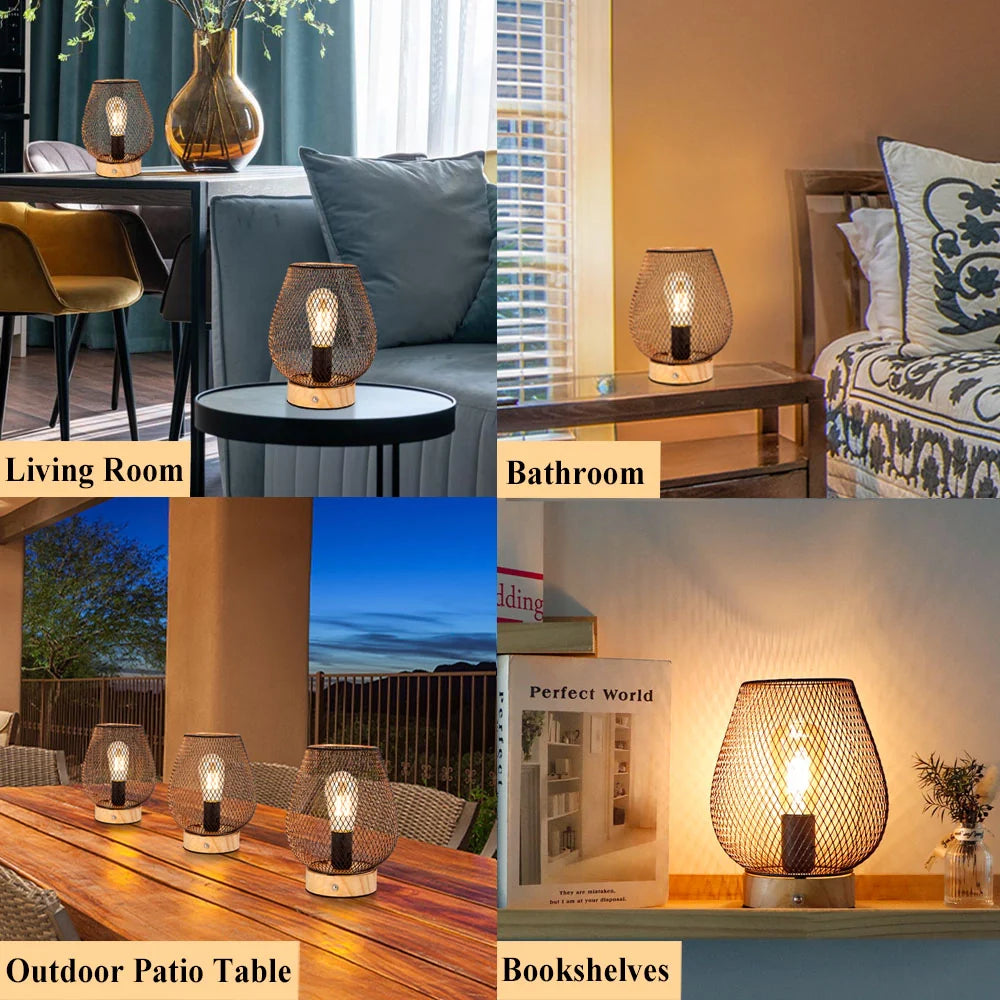 8"H Touch Adjustable Table Lamp(Wooden Base,Bronze Egg), photo 5 of 7
