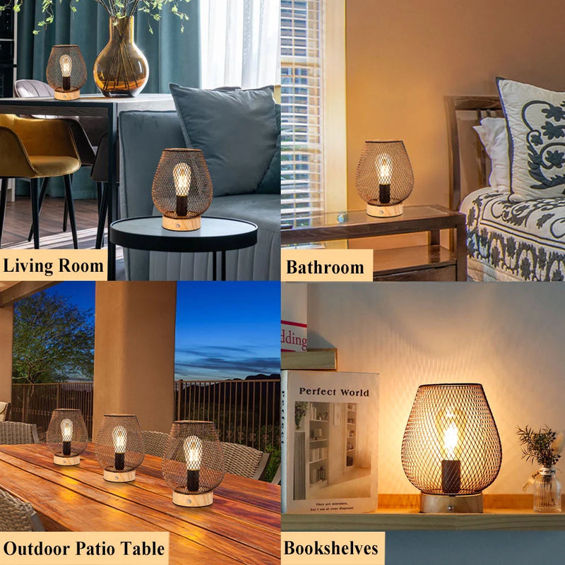 8"H Touch Adjustable Table Lamp(Wooden Base,Bronze Egg), photo 5 of 7