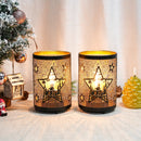 12PCS Etched Star lamp Battery Operated 6.5" H Bronze Metal Table Lamp with 6H Timer Decorations for Living Room Tabletop Parties Patio Entryway Indoors Outdoors by JHY DESIGN