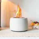 4.7"x3" Mini White Cement Fireplace Round