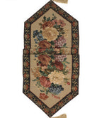 DaDa Bedding Breath of Spring Colorful Floral Beige Brown Tapestry Dining Table Runner (3089)